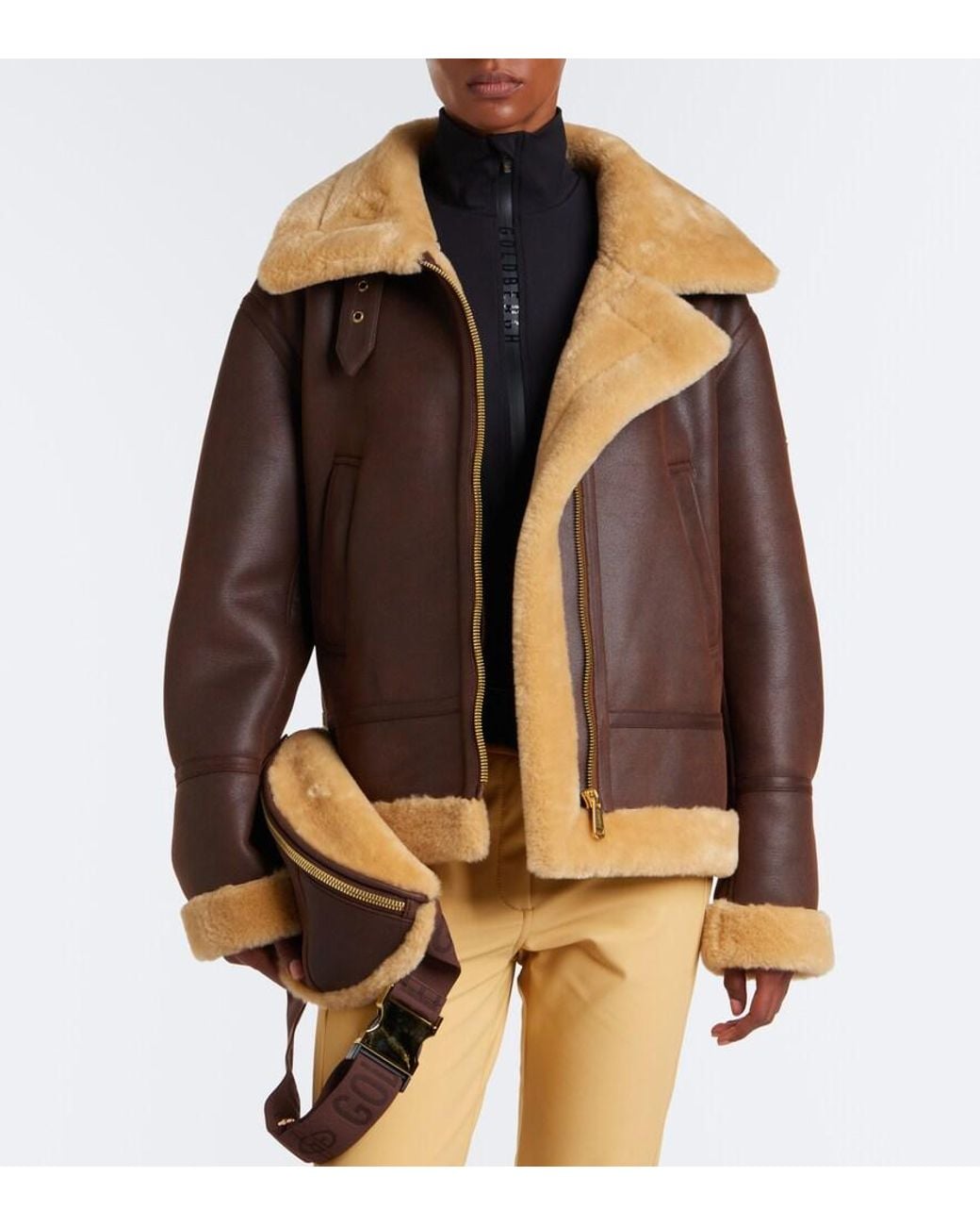 Goldbergh Brown Keisa Teddy-Trimmed Jacket