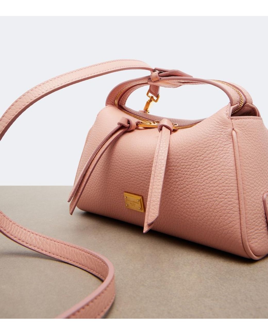 Dolce & Gabbana Pink Vittoria Small Leather Top-Handle Bag