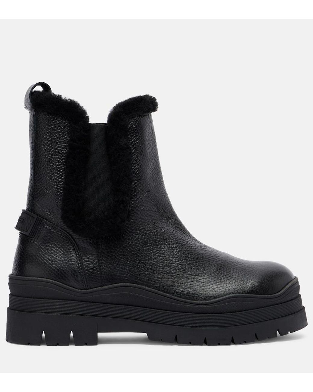 Bogner Black Arosa Shearling-Lined Leather Chelsea Boots