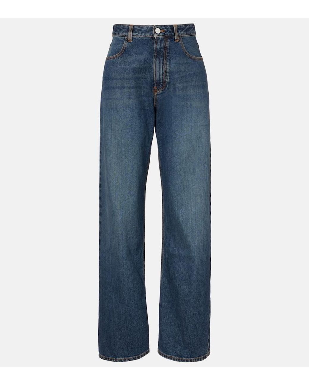 Alaïa Blue Low-Rise Straight Jeans