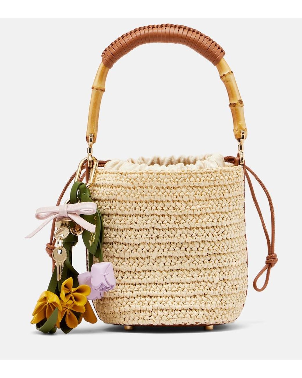 Borsa A Secchiello Small di Self-Portrait in Natural