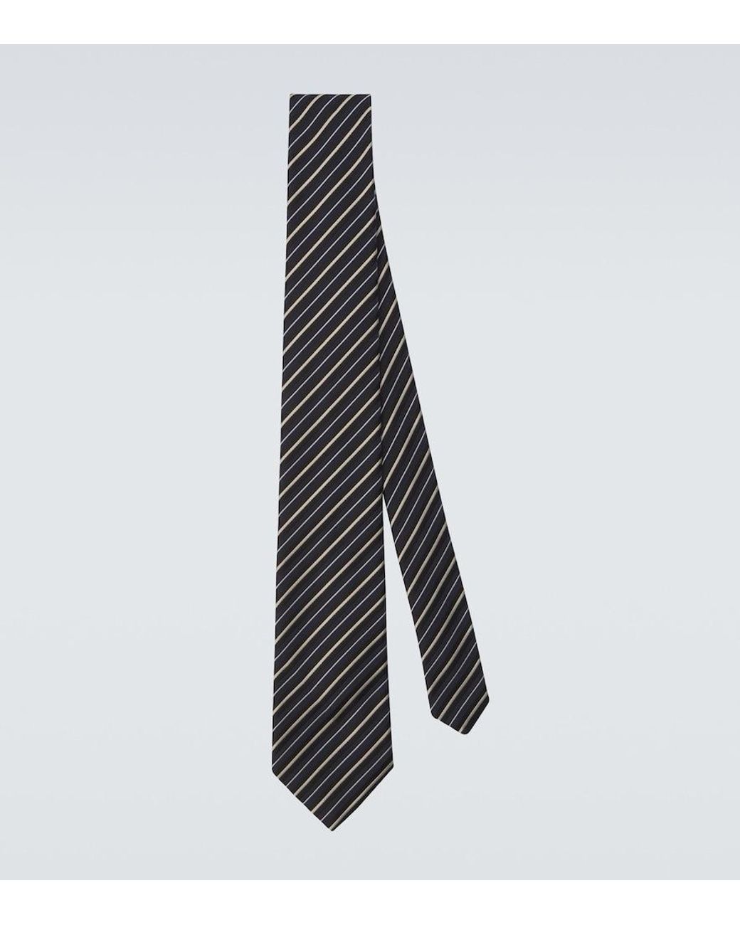 Charvet Blue Striped Silk Jacquard Tie for men