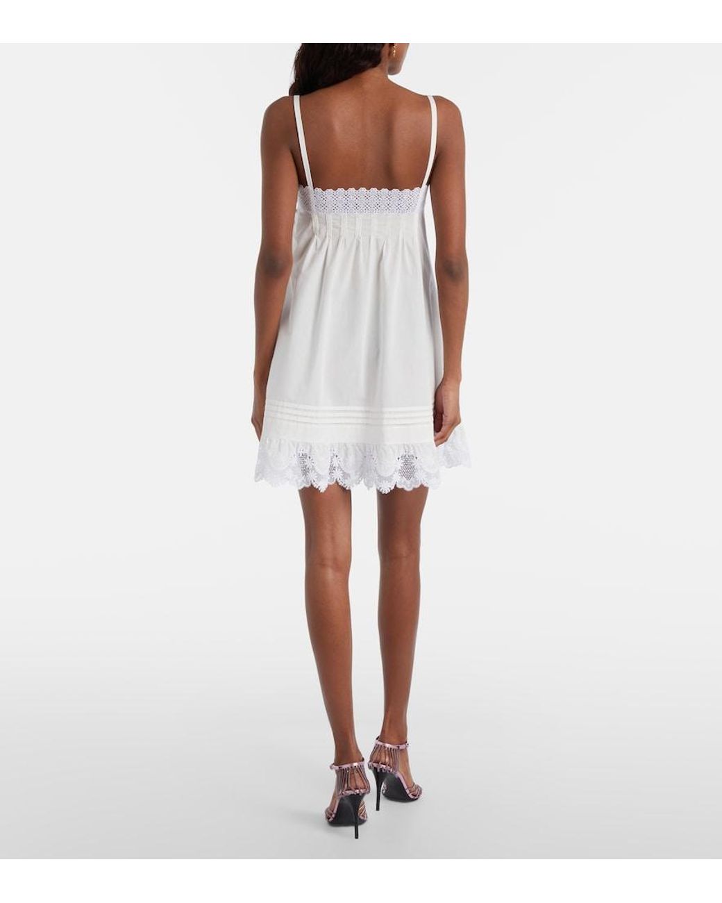 saint laurent white lace dress Saint Laurent Crepe Satin And Lace Maxi Dress in White