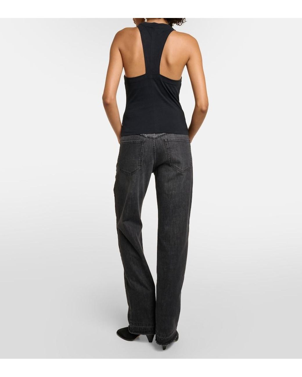 Isabel Marant Black Zineba Cotton Jersey Top