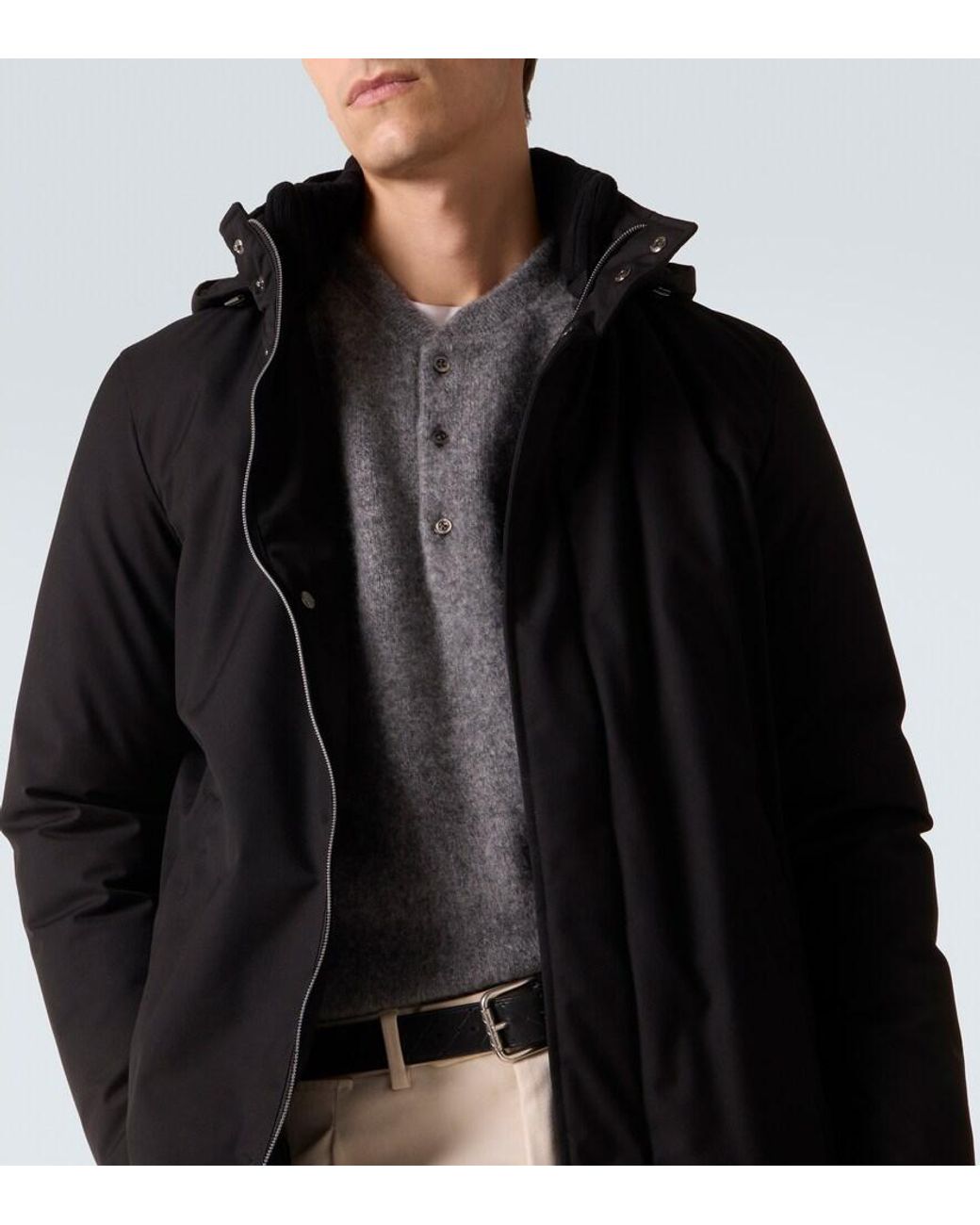 Herno Black Hooded Down Jacket for men