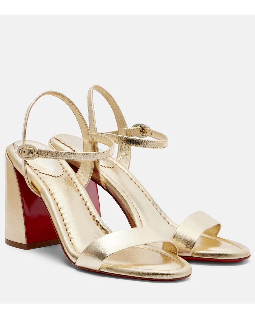 Christian Louboutin Miss Jane 85 Metallic Leather Sandals