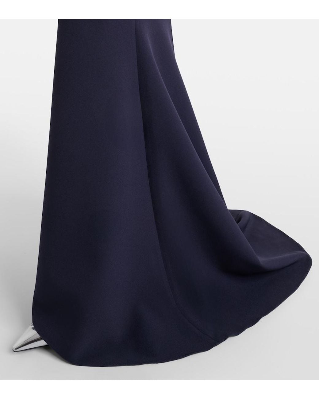 Safiyaa Blue Loura Off-Shoulder Crepe Gown