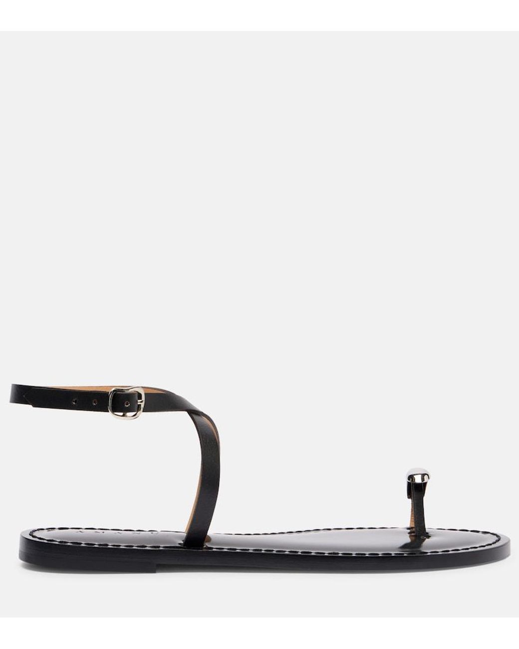 Amanu Black Kigali Embellished Leather Sandals