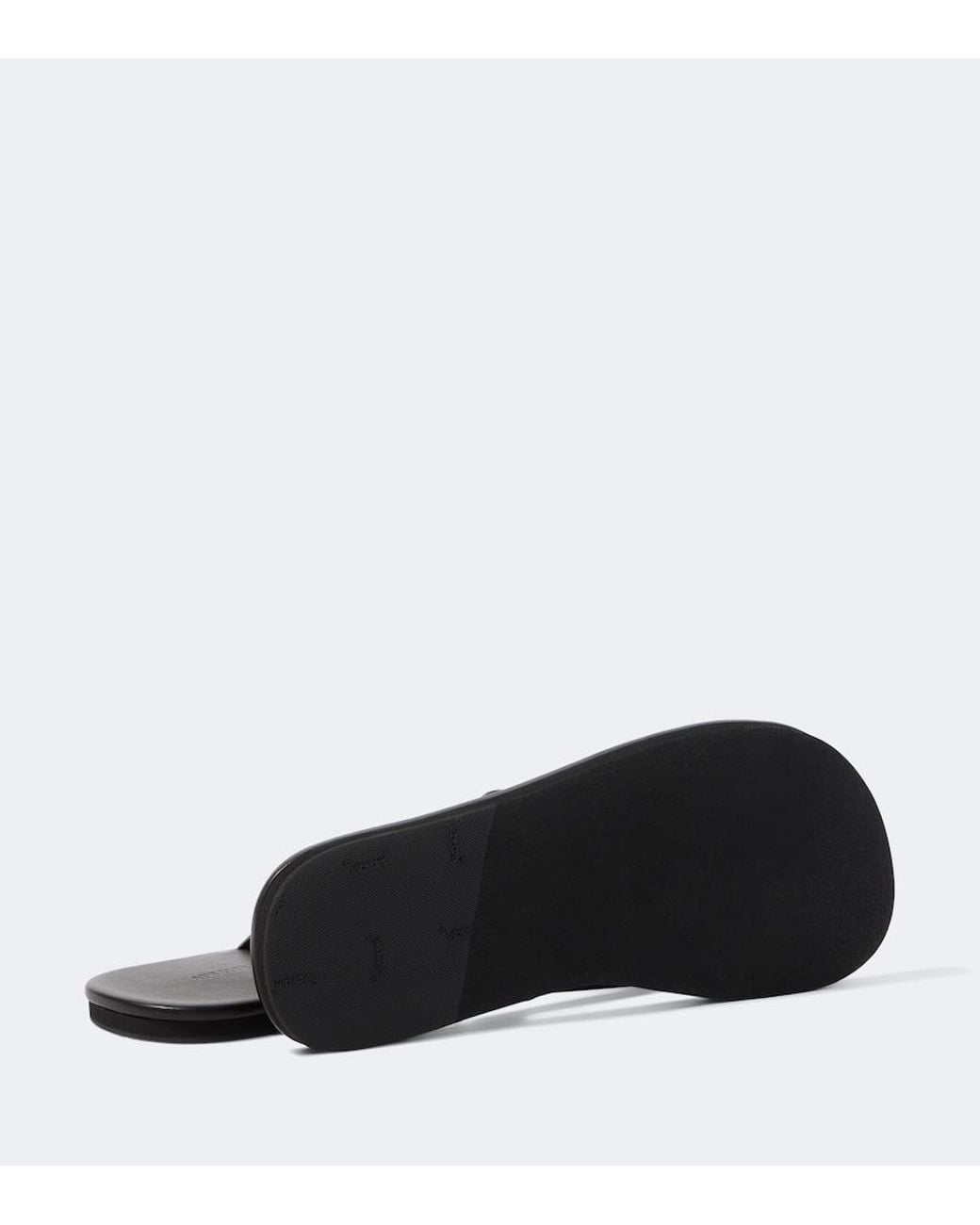 Auralee Black Leather Thong Sandals for men