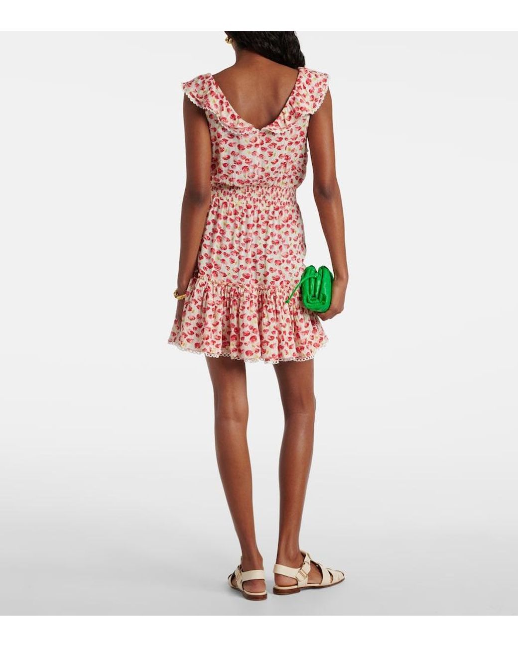 Poupette Red Bruna Polka-Dot Ruffled Minidress