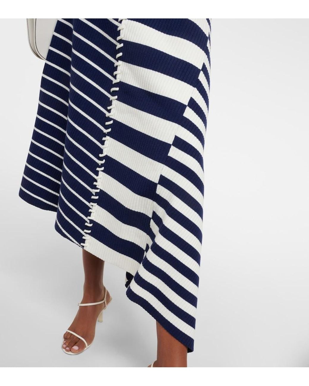 Jonathan Simkhai Blue Braylon Asymmetrical Midi Skirt