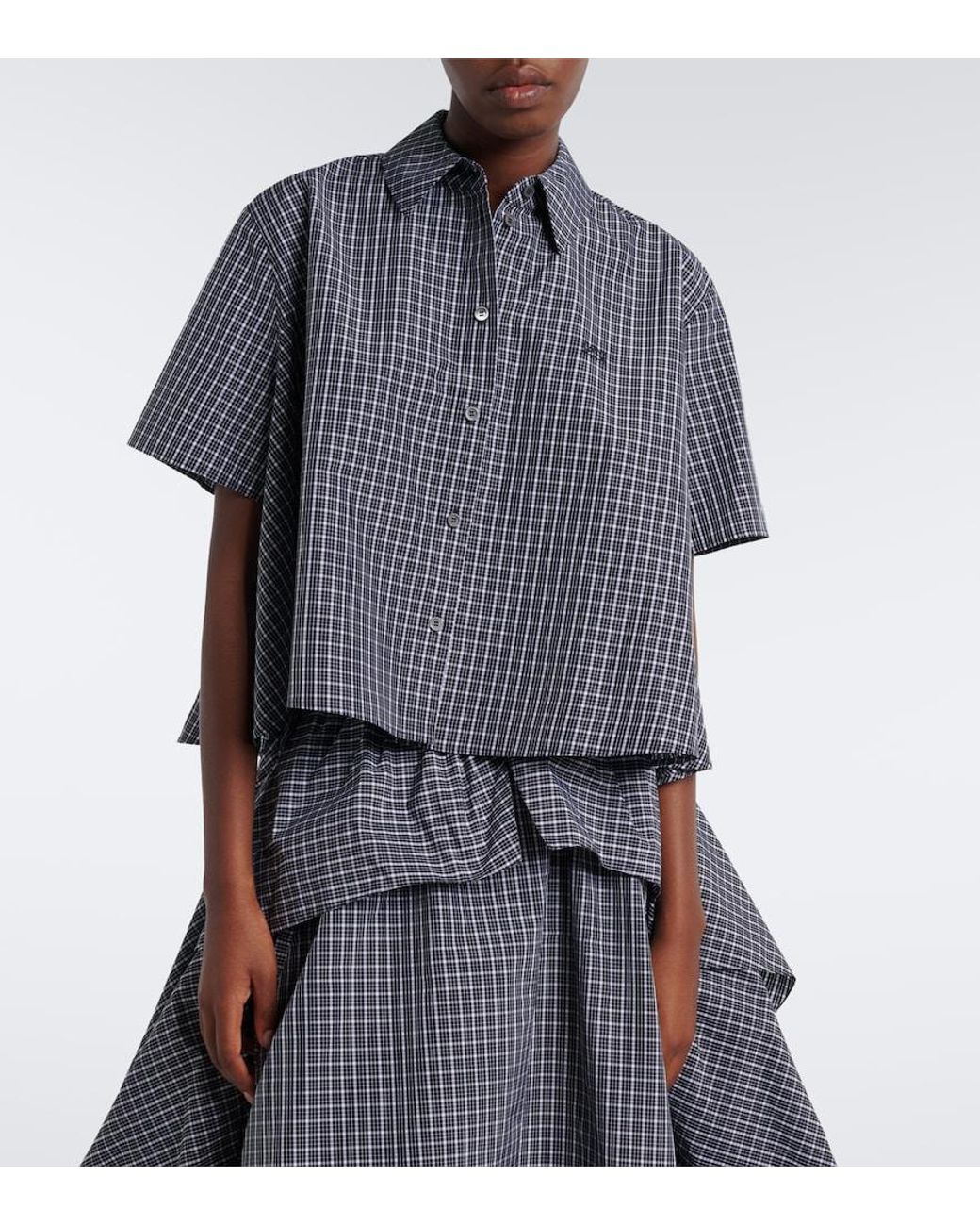 Loewe Gray Checked Cotton-Blend Shirt