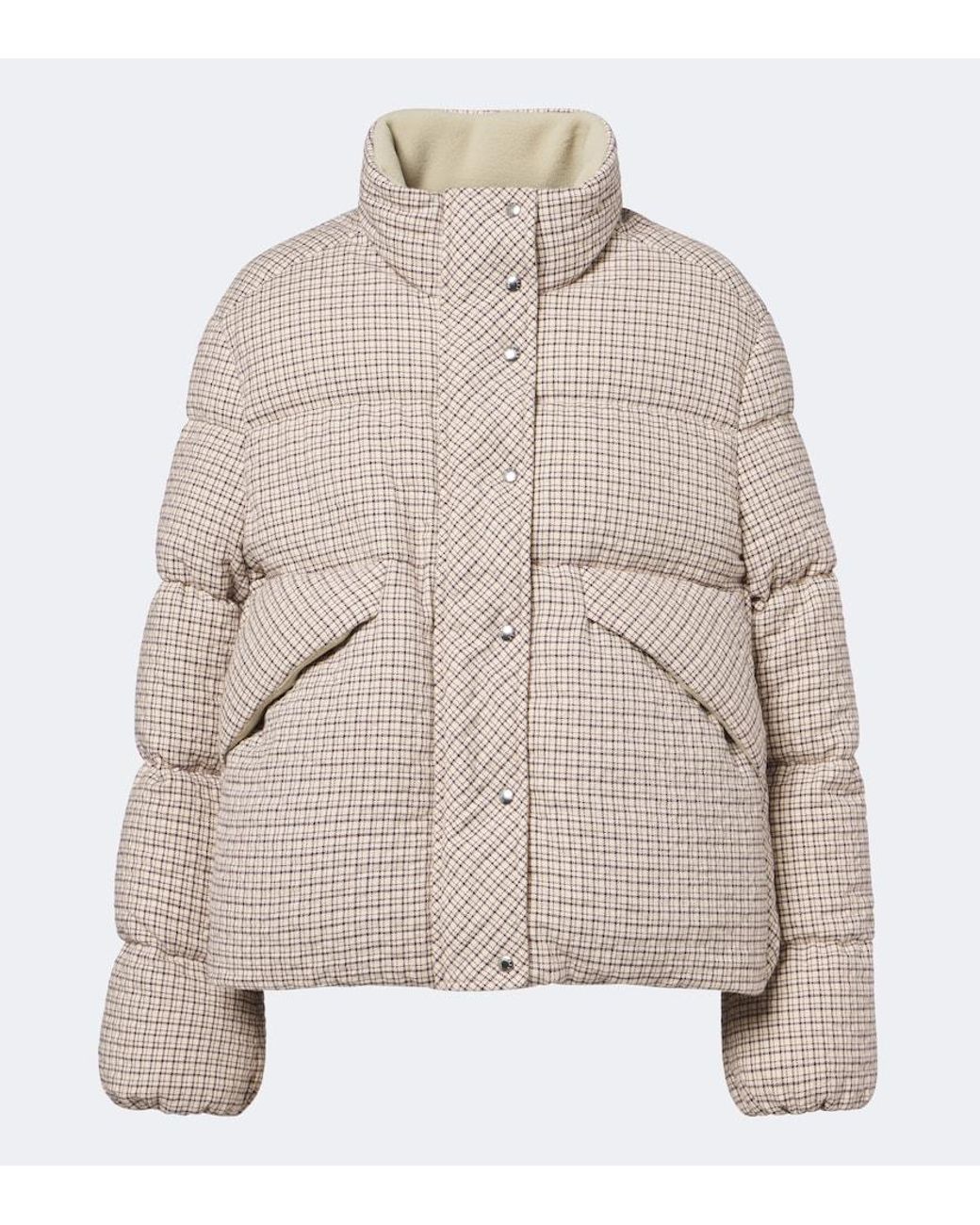 Moncler Natural Cloante Checked Down Jacket