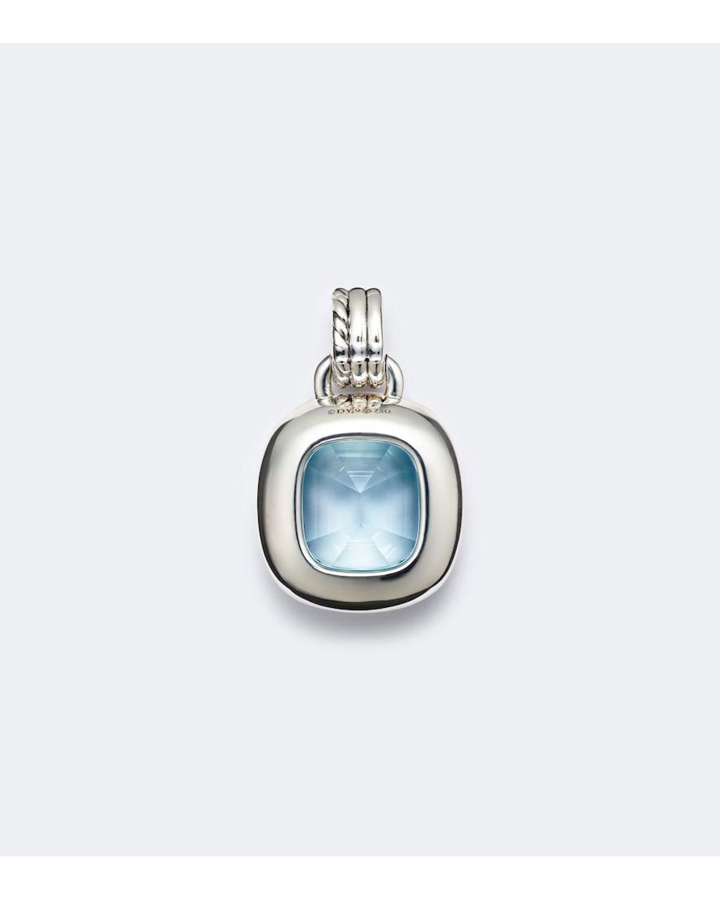 David Yurman Blue Dy Mercer 18Kt And Sterling Pendant With Topaz And Diamonds