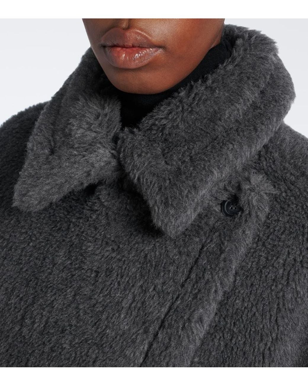 Max Mara Gray Wool, Alpaca, And Silk Cape