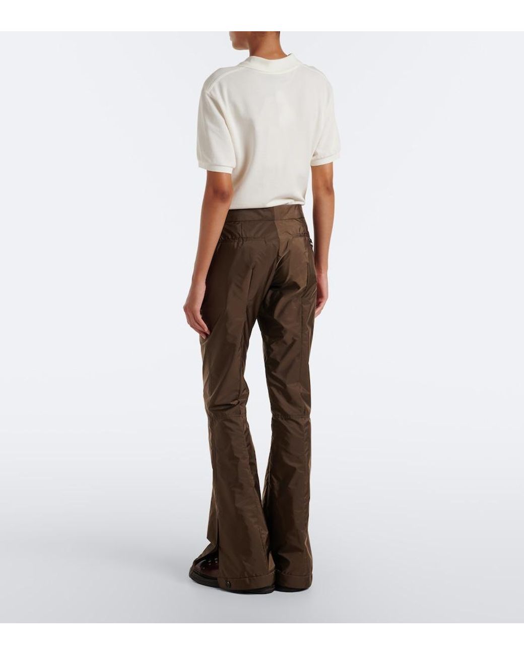 Miu Miu Brown Technical Flared Pants