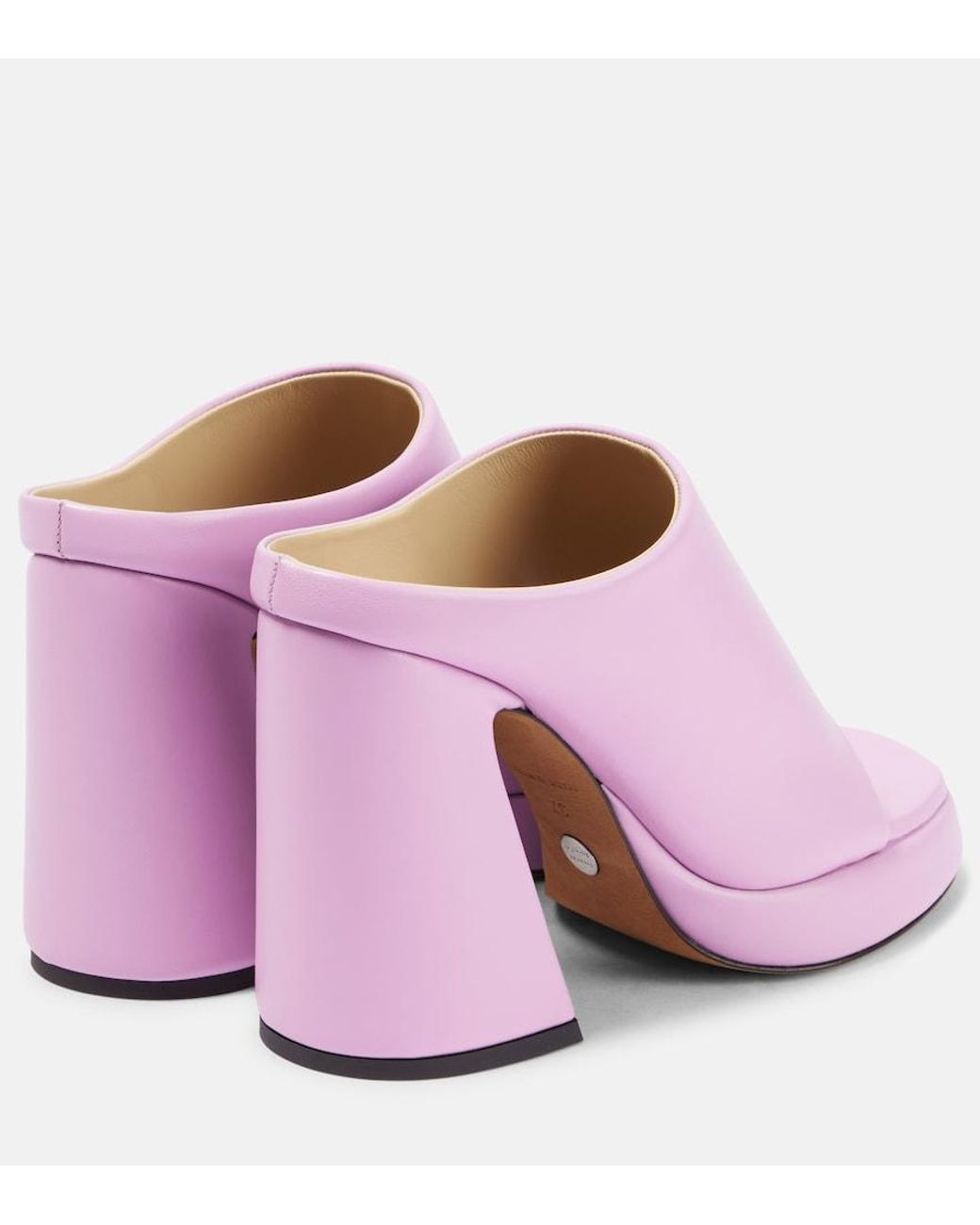 Proenza Schouler Pink Forma Leather Platform Mules