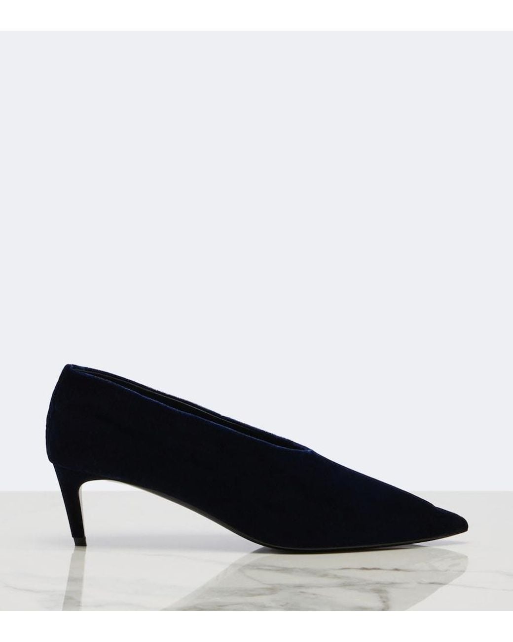 Khaite Blue Miriam Velvet Pumps