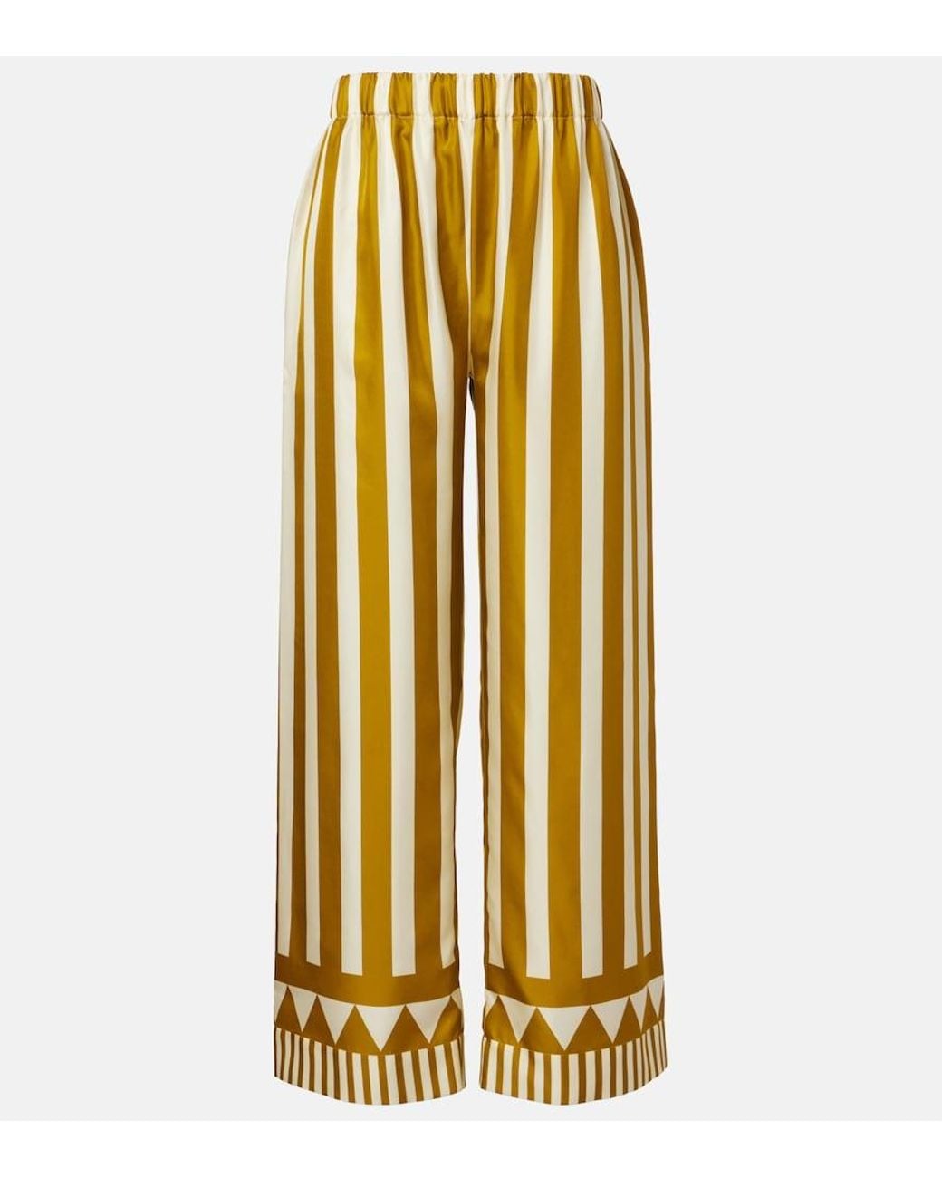 Eres Metallic Pacha Striped Silk Twill Palazzo Pants