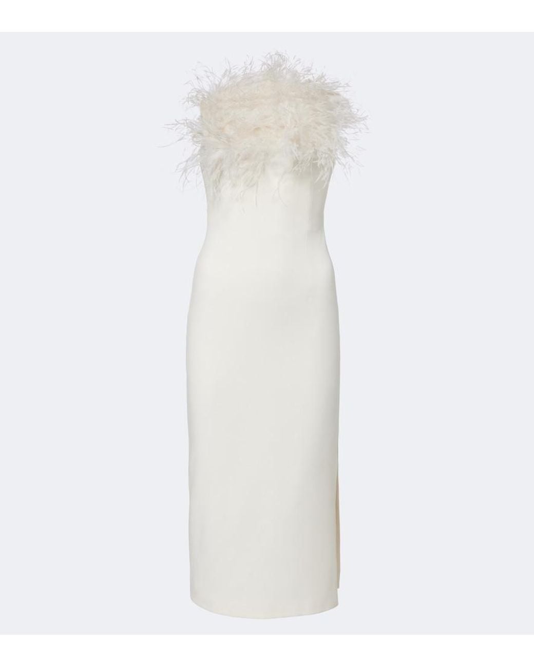 Safiyaa White Bridal Aerine Crepe Cocktail Dress