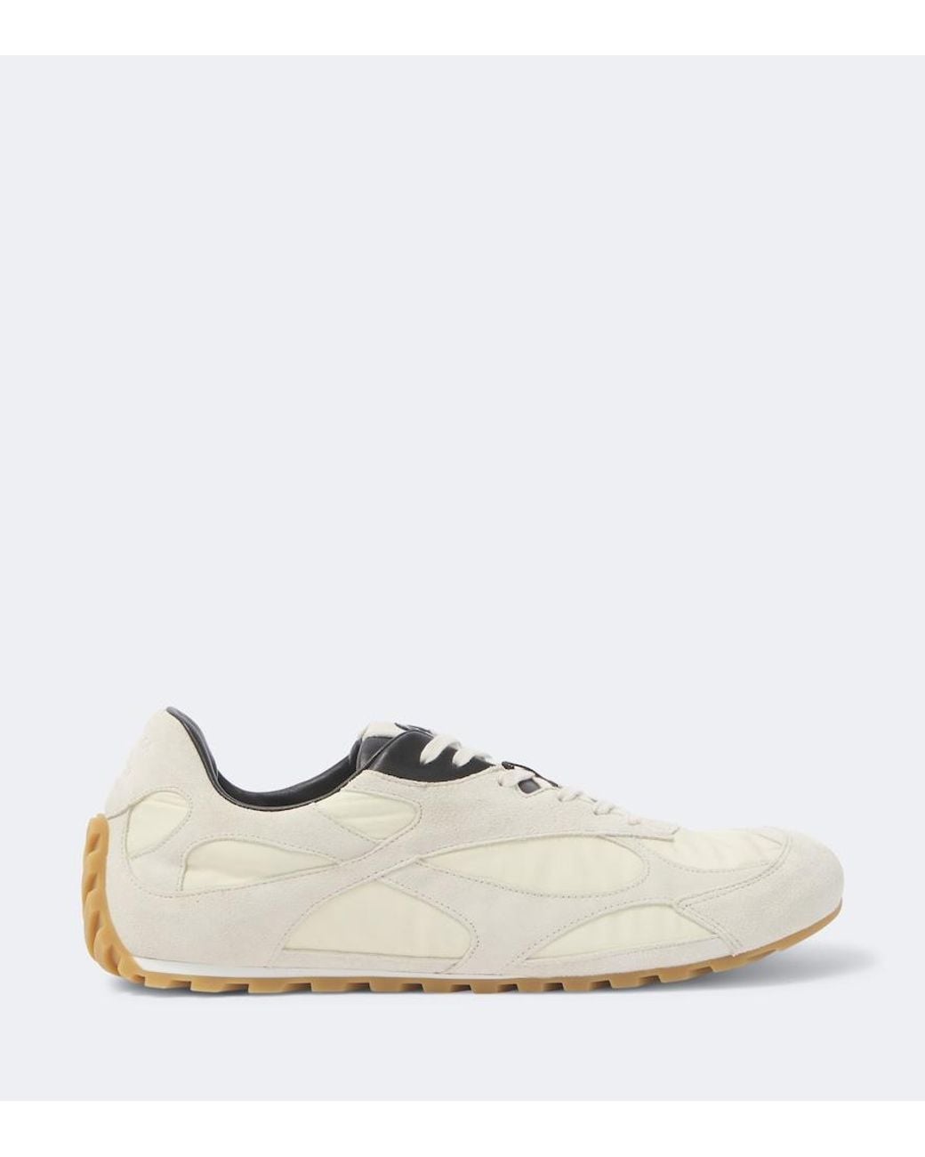 Bottega Veneta White Orbit Flash Suede-Trimmed Sneakers for men