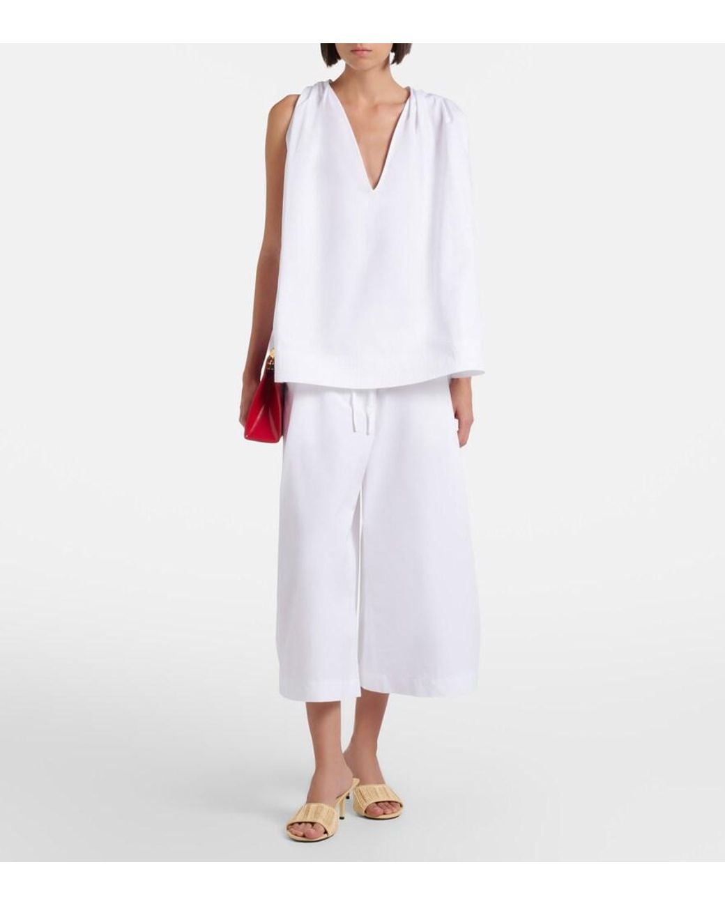 Jacquemus White Norma Cotton Poplin Top