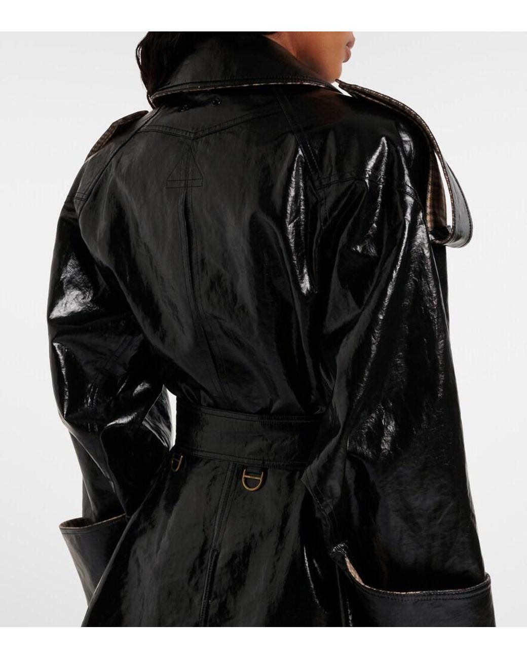 Chloé Black Belted Double-Breasted Linen Coat