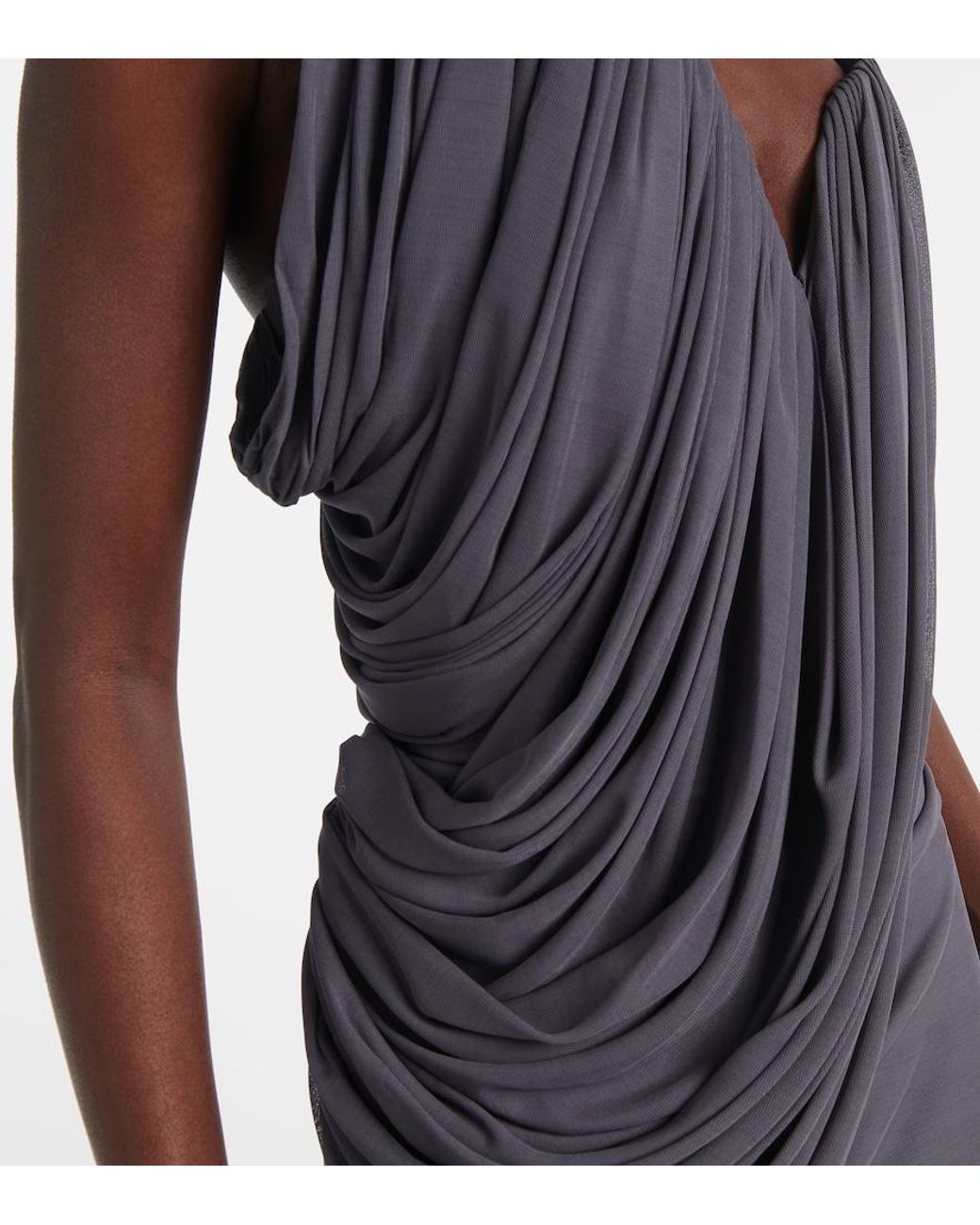 Maticevski Purple Systema Gathered Jersey Gown