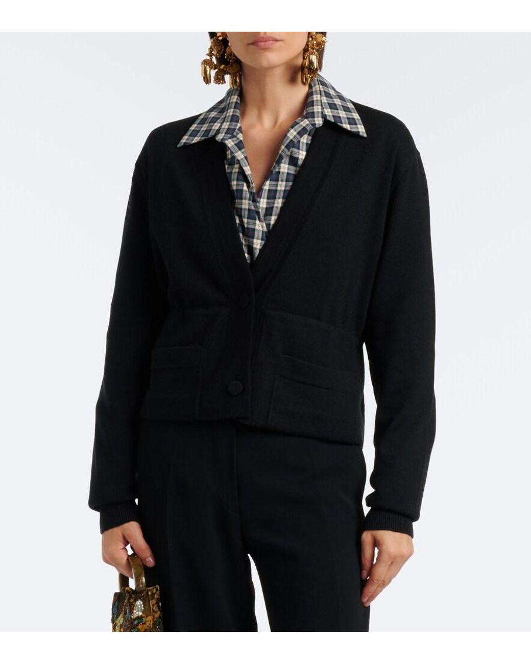Dries Van Noten Black Wool Cardigan