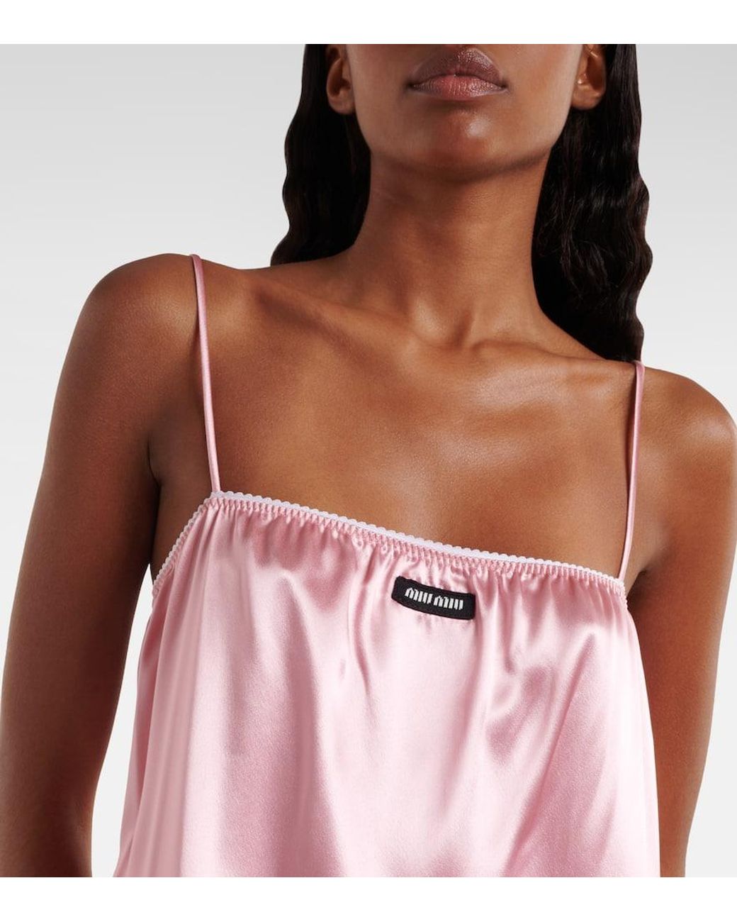 miu miu pink silk dress Miu Miu Satin Maxi Dress | Pink
