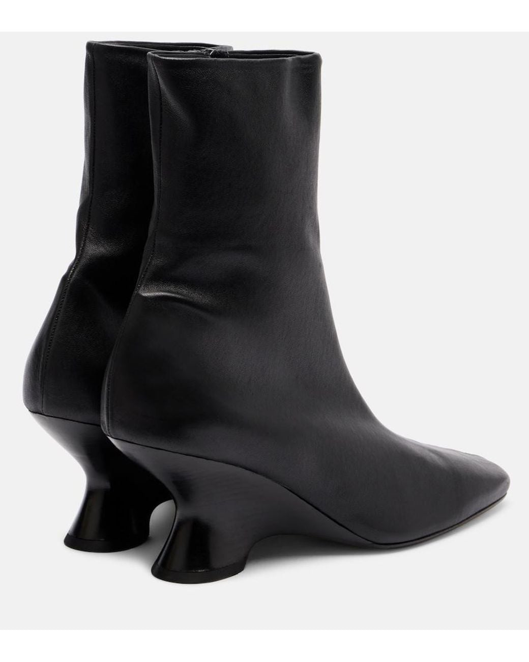 Dries Van Noten Black 75 Leather Ankle Boots