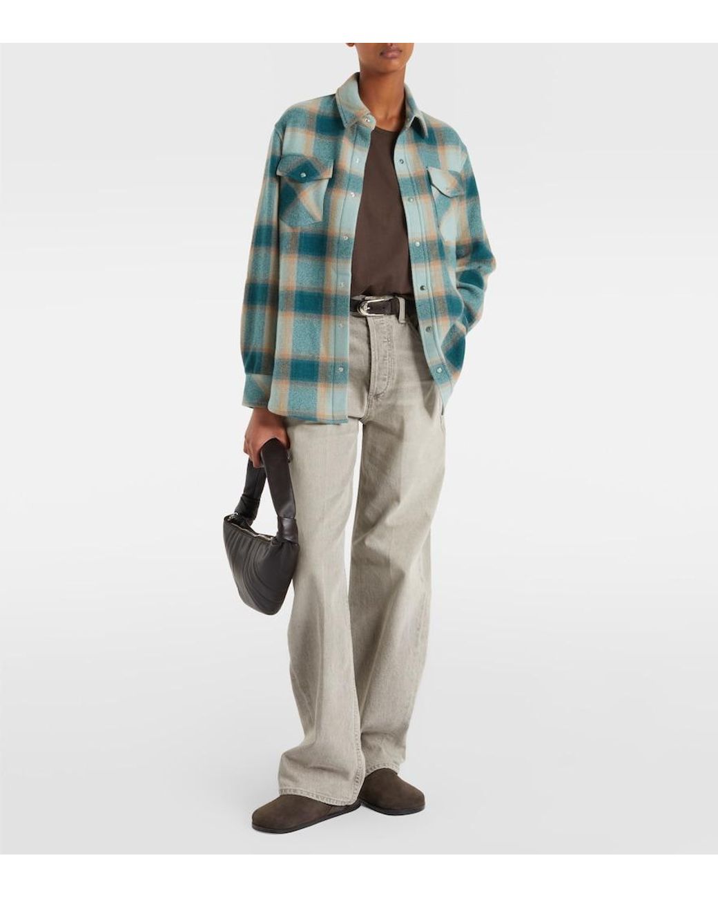 God's True Cashmere Green Checked Cashmere Overshirt