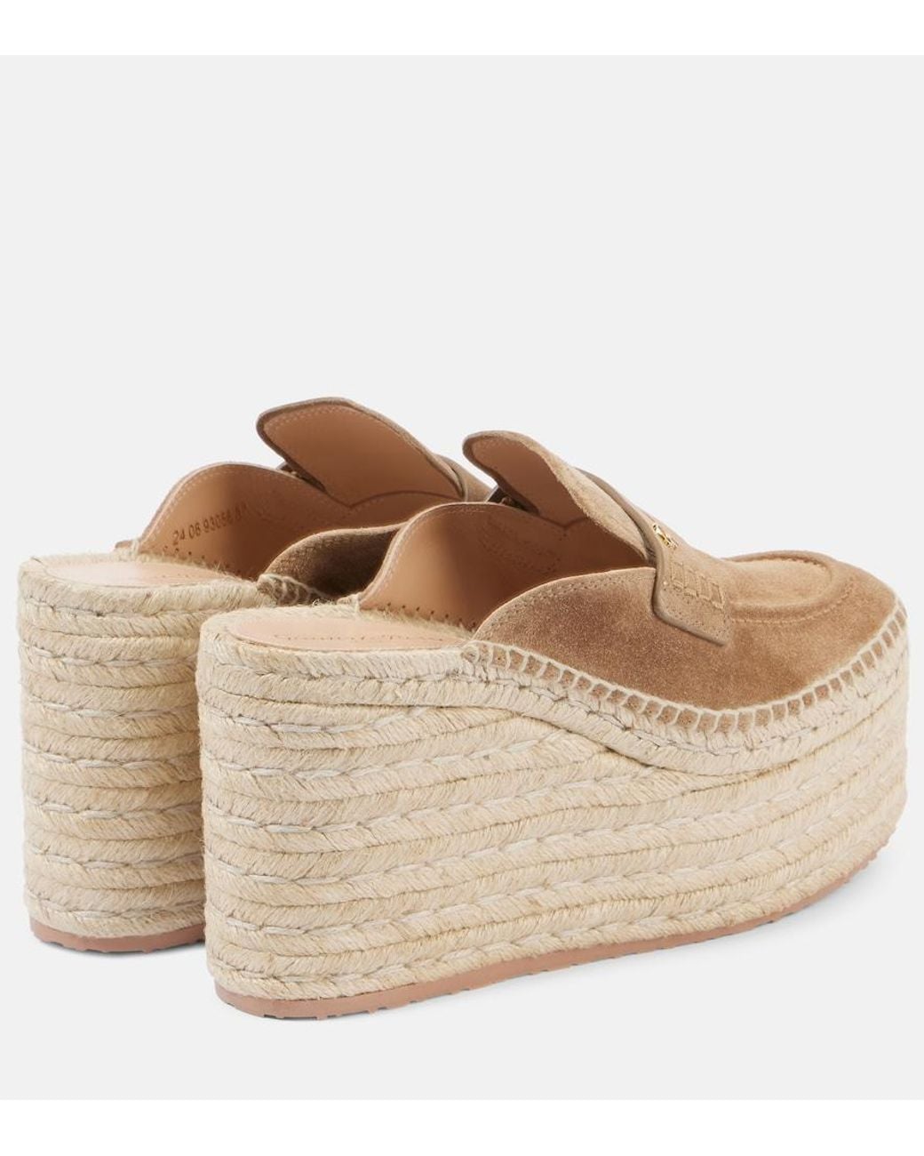 Gianvito Rossi Natural Suede Espadrille Wedges