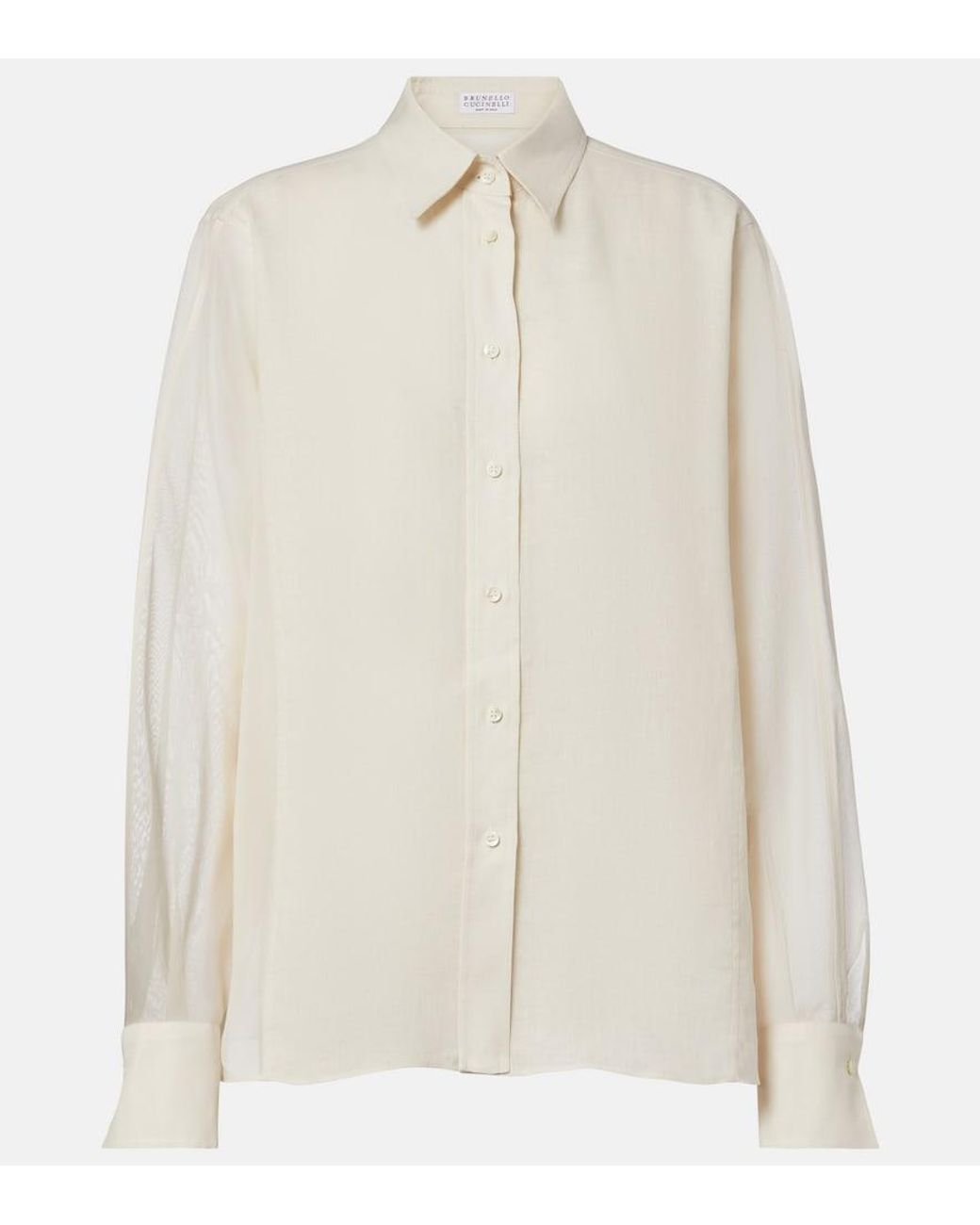 Brunello Cucinelli White Linen Shirt