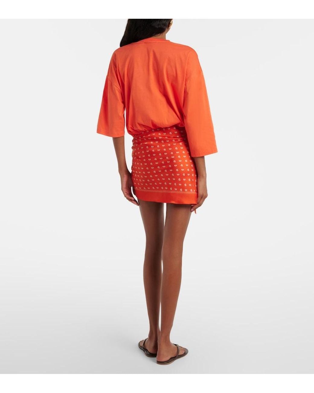 Christopher Esber Orange Bandana Cotton Beach Cover-Up