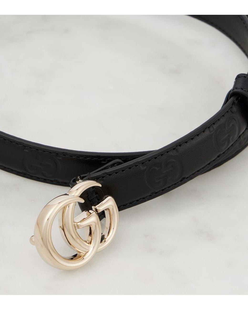 Gucci Black Gg Marmont Leather Belt