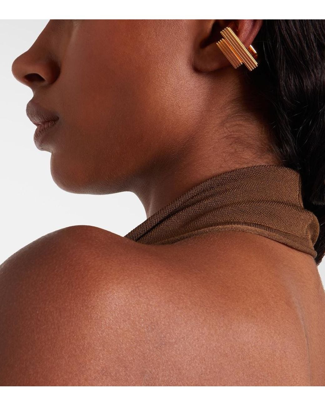 Khaite Metallic Empire 18Kt-Plated Ear Cuffs