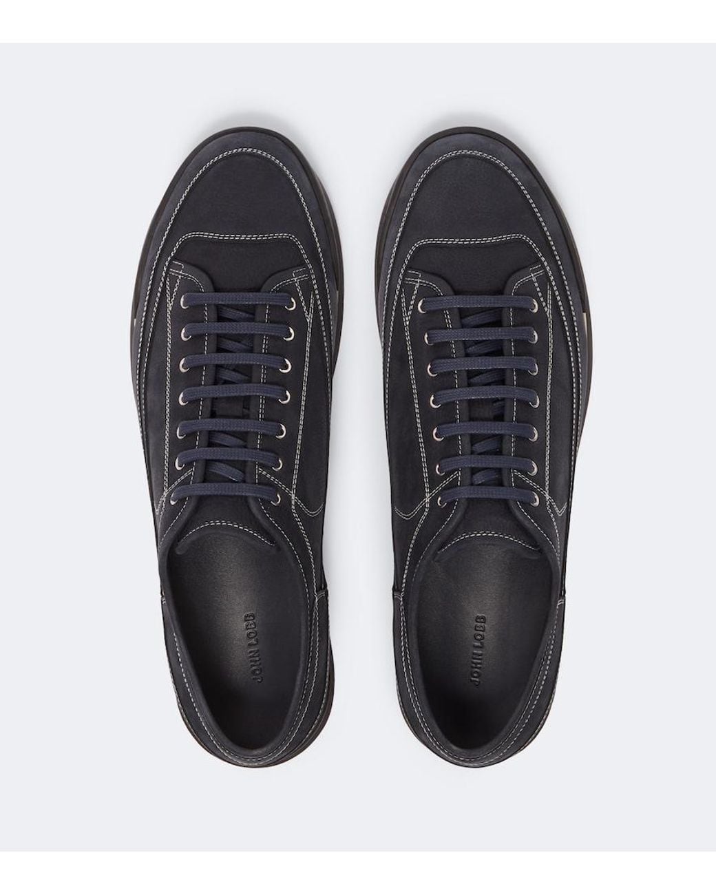 John Lobb Blue Court Leather Low-Top Sneakers for men