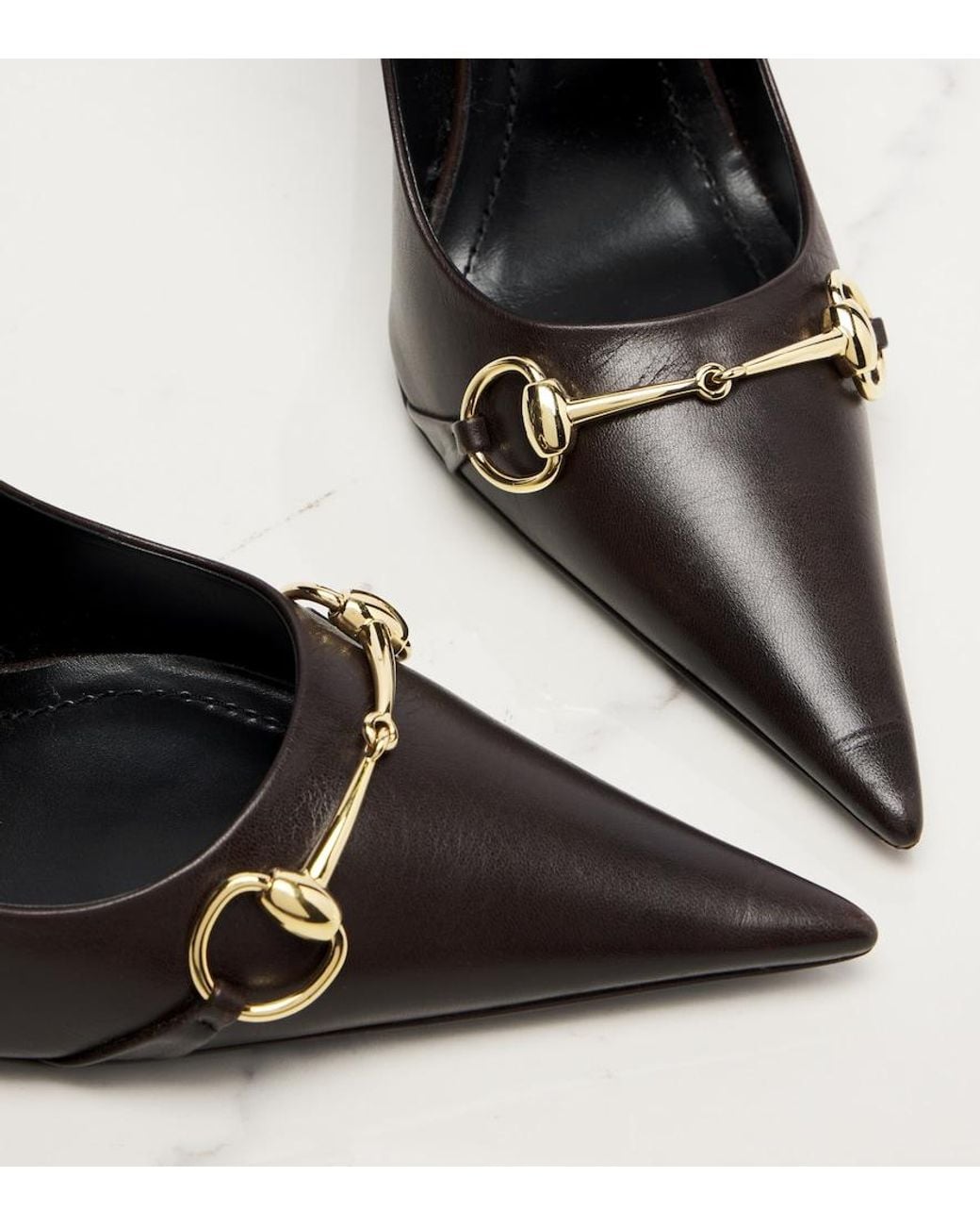 Gucci Black Donna Horsebit Leather Pumps