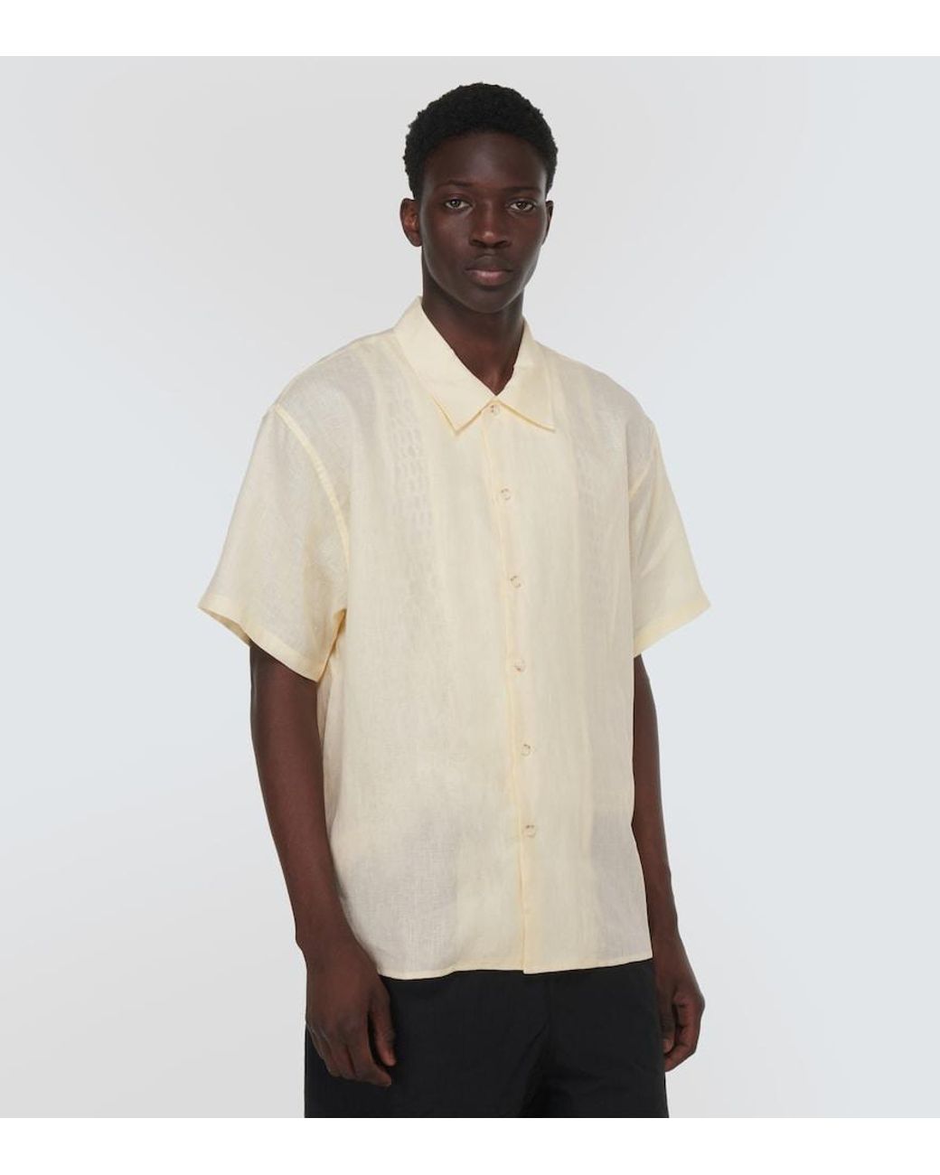 Commas Natural Oversized Linen Shirt for men