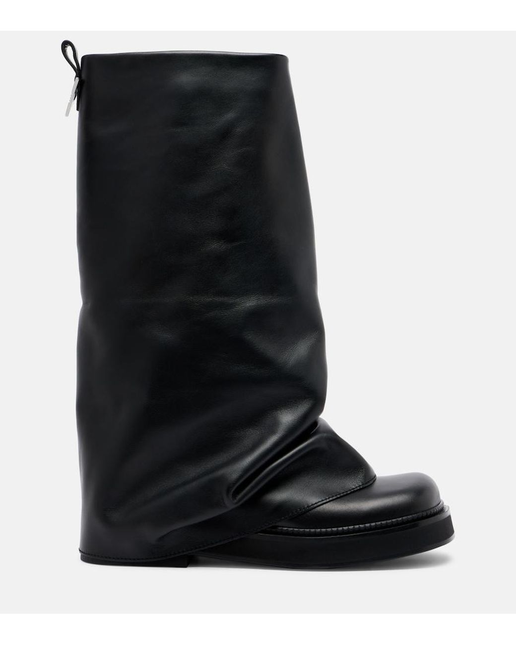 The Attico Black Robin Leather Combat Boots