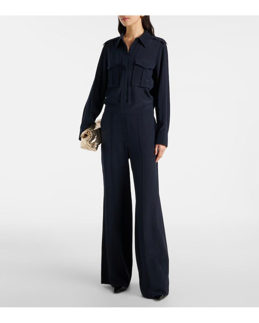 Dorothee Schumacher Blue Satin Jumpsuit