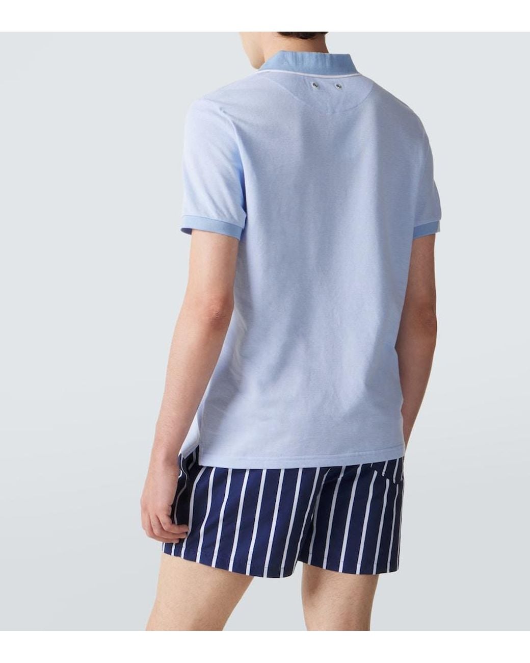 Vilebrequin Blue Cotton Pique Polo Shirt for men