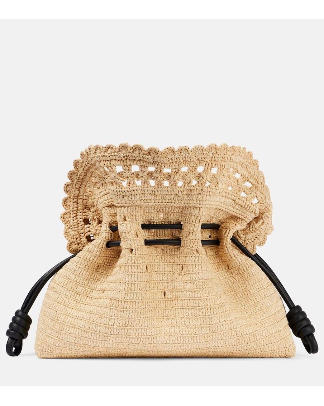 Loewe Flamenco Medium Raffia Clutch in Natural | Lyst