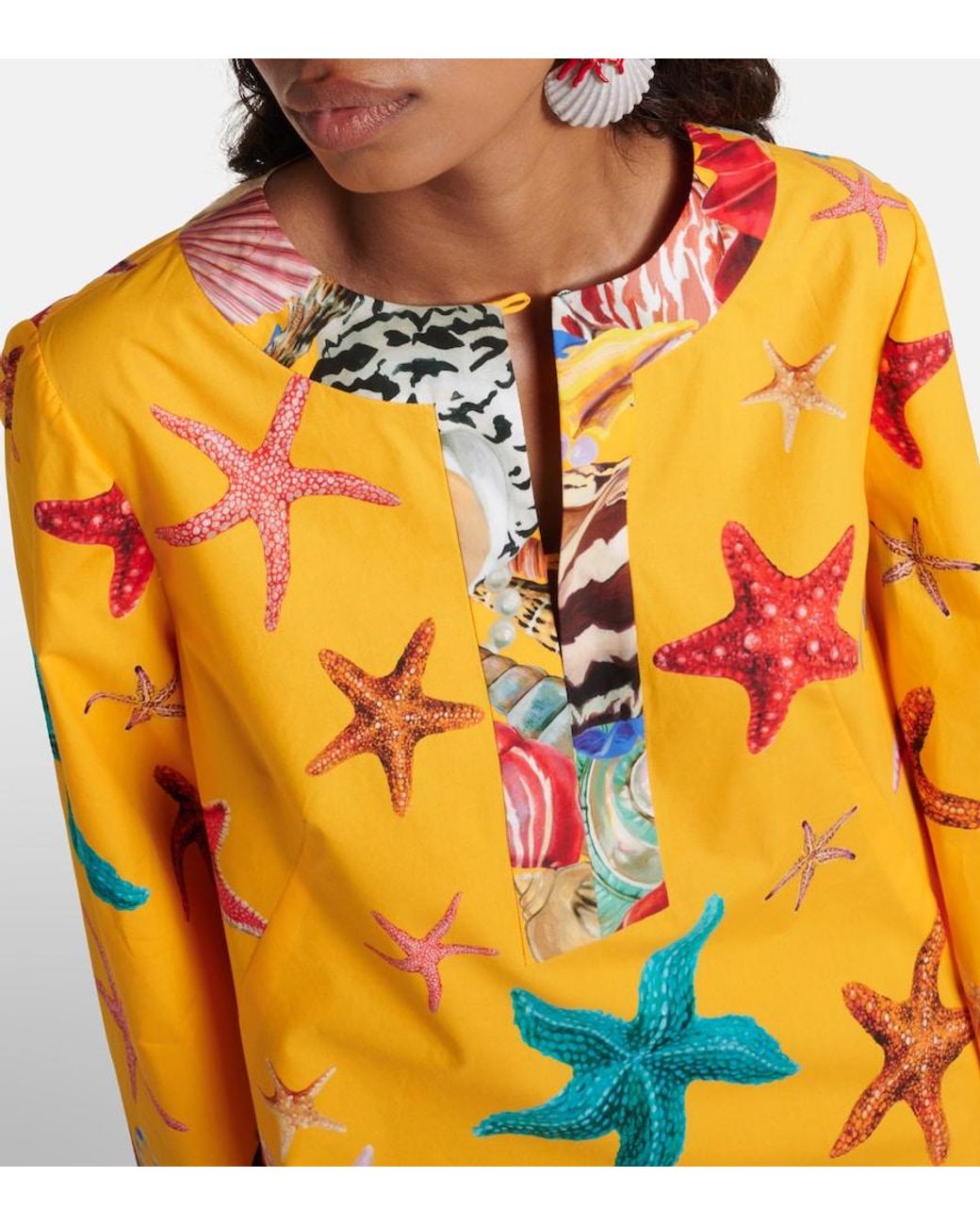 Dolce & Gabbana Yellow Capri Printed Cotton Tunic