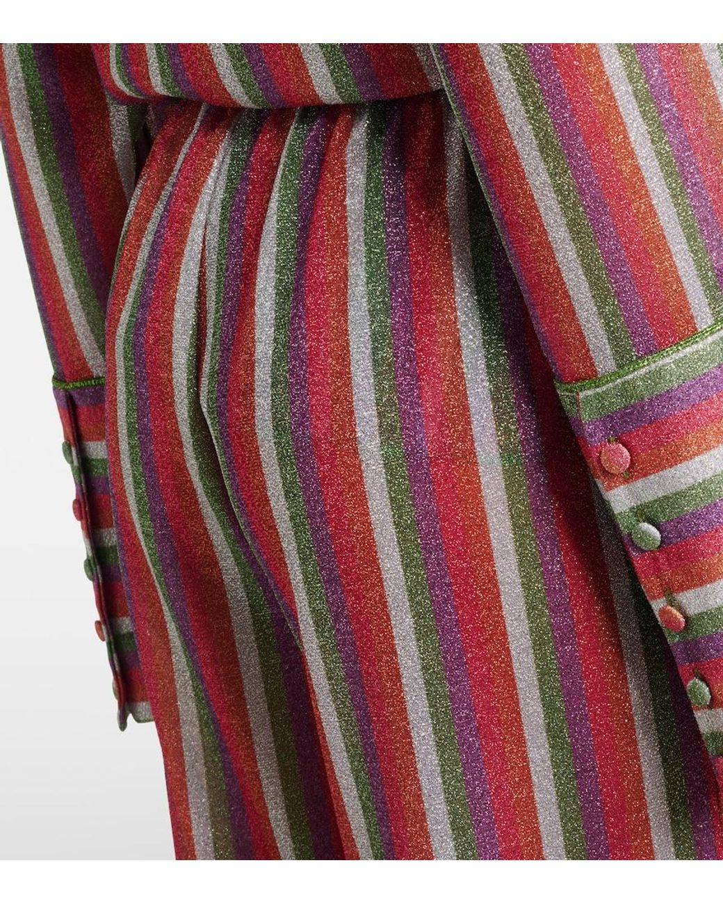 Oseree Red Lumiere Striped Wide-Leg Pants