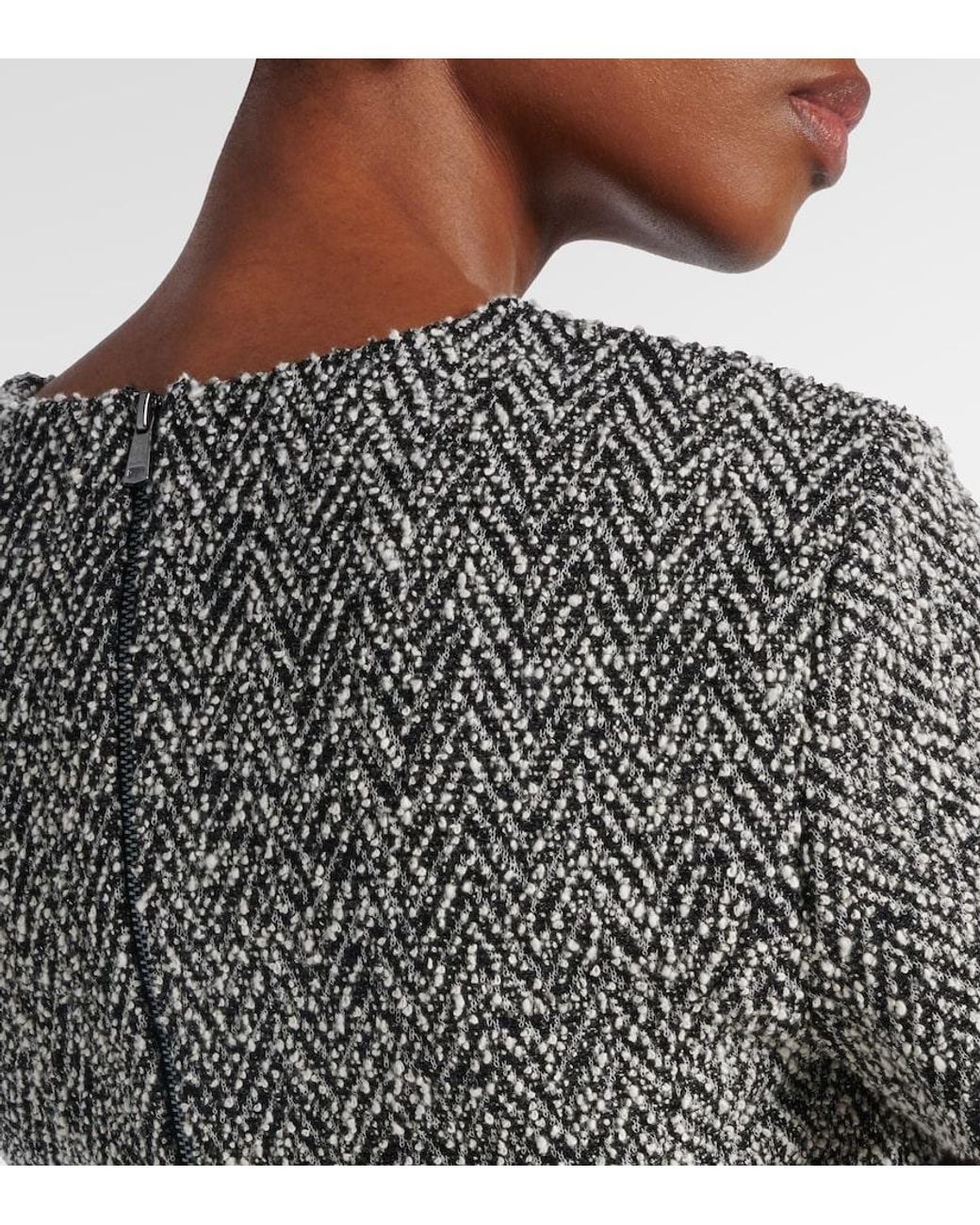 Max Mara Gray Giugno Cotton And Wool-Blend Midi Dress