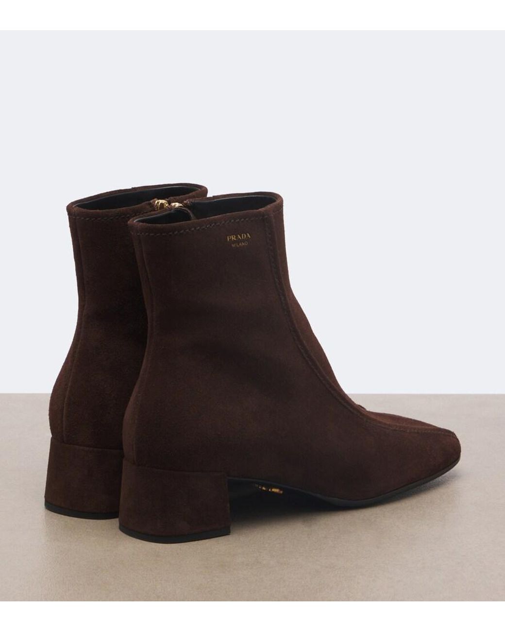 Prada Brown Suede Ankle Boots