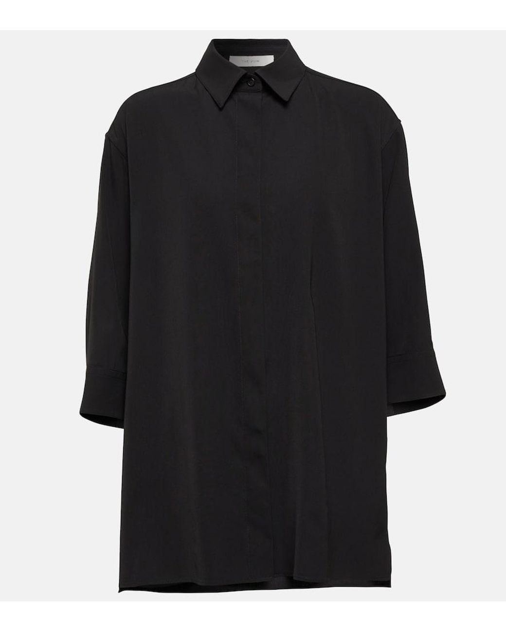 The Row Black Elada Wool-Blend Shirt