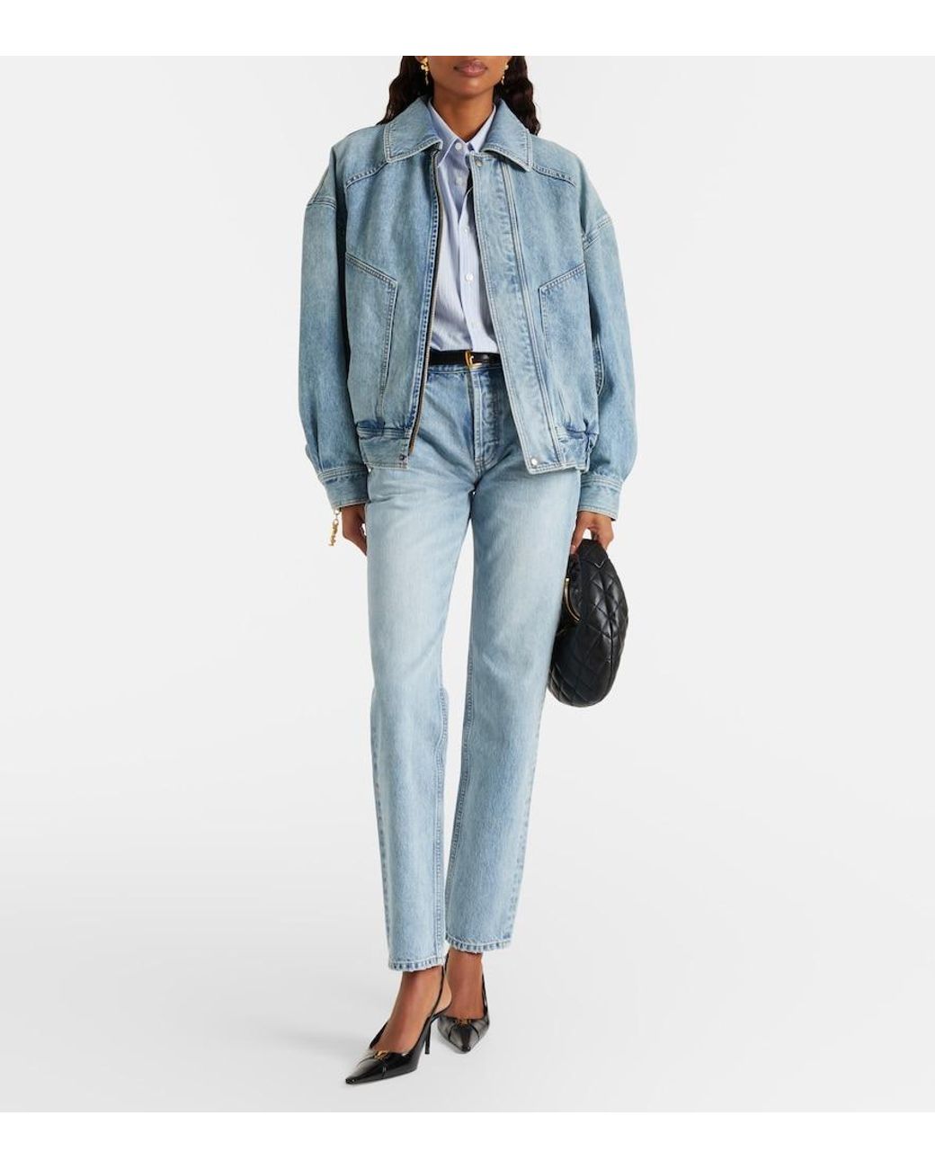 Saint Laurent Blue Denim Blouson Jacket